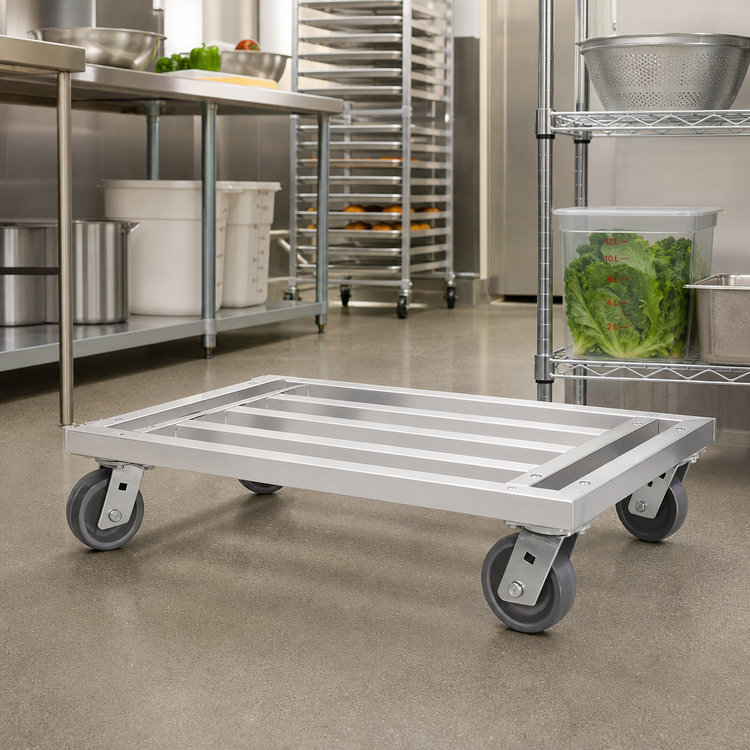 Product image #2 for Channel Manufacturing Mobile Tubular Aluminum Dunnage Dolly, 48 Inch W x 24 Inch D x 8 Inch H, 1,200 lb. Capacity