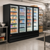 Thumbnail image #2 for Howard-McCray GF102BM-FF-B 4-Section Bottom-Mount Glass Door Freezer Merchandiser, Black