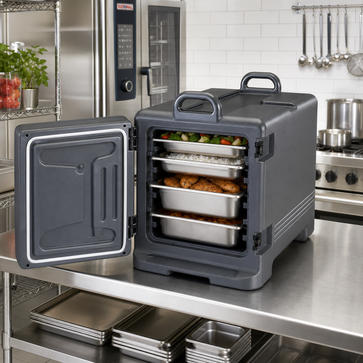 Product image #3 for Cambro Ultra Pan Carrier Front-Loading Insulated Food Pan Carrier for 1/2, 1/3, and Full-Size Pans