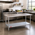 Thumbnail image #2 for Duke Stainless Steel Work Table with Galvanized Undershelf, 72 x 36 x 36 Inches