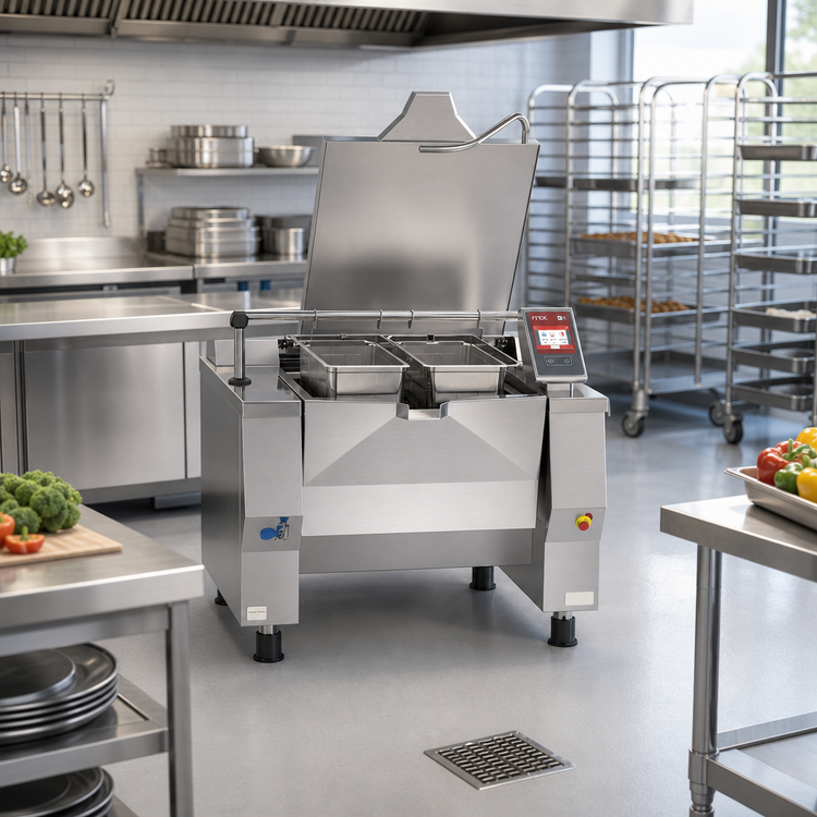 Product image #2 for Betterpan UDBRG058CV1 58 Gallon Gas Tilting Skillet Braising Pan with Touch Screen Controls