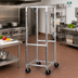 Thumbnail image #2 for Advance Tabco Front Load Aluminum Wire Pan Rack with 36-Pan Capacity and 5-Inch Casters