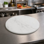 Thumbnail image #2 for American Metalcraft Naturals MW171 Round Melamine Serving Board, 17-1/4 Inch, White Marble Pattern Case of 8