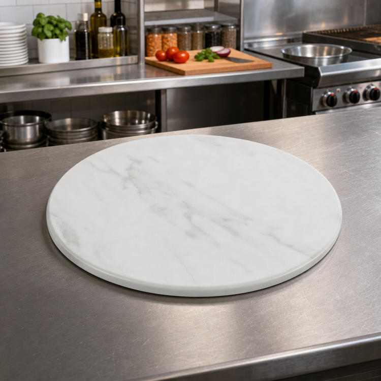 Product image #2 for American Metalcraft Naturals Round Melamine Serving Board, 17-1/4 Inch, White Marble Pattern