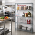 Thumbnail image #2 for Quantum 54-Inch W x 14-Inch D x 63-Inch H Stationary Wire Shelving Starter Kit, Gray Epoxy Antimicrobial Finish