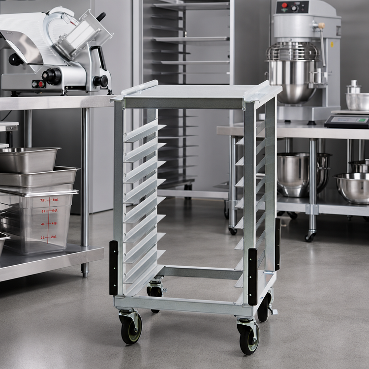 Product image #2 for New Age Mobile Aluminum Slicer/Mixer Stand with Pan Rack, 23.25 Inches Wide