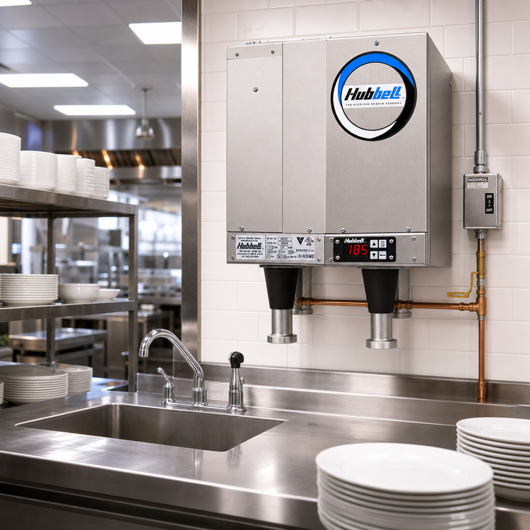 Product image #2 for Hubbell Water Heaters J35.7A Electric Booster Heater, 3-Gallon Stainless Steel Tank, 5.7 kW
