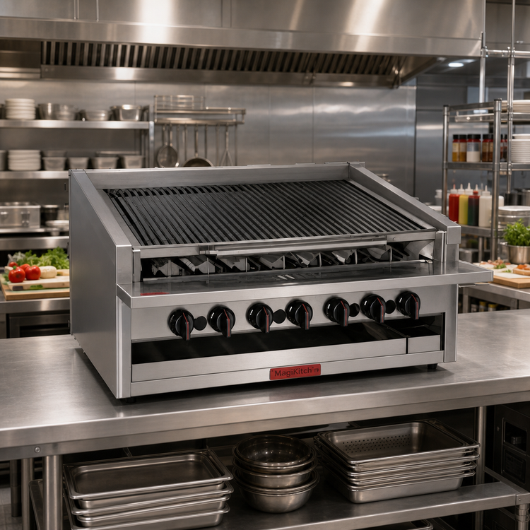 Product image #2 for MagiKitch'n APM-RMB-672 72 Inch Low Profile Radiant Gas Charbroiler