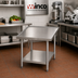 Thumbnail image #2 for Winco 24-Inch Stainless Steel Equipment Stand for Mixers and Slicers with Galvanized Undershelf