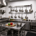 Thumbnail image #2 for John Boos PRW23A Wall-Mount Double-Bar Stainless Steel Pot Rack, 84 Inch, 14 Hooks