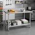 Thumbnail image #2 for Eagle Group BlendPort® Budget Series Stainless Steel Work Table with 4-1/2-Inch Backsplash and Undershelf, 84-Inch x 24-Inch