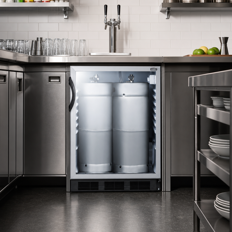 Product image #3 for Summit Commercial ADA Counter Height Draft Beer Dispenser with Glass Door, 5.5 Cu. Ft., 2 x 1/6 Keg Capacity