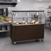 Thumbnail image #2 for Vollrath 2-Series Affordable Portable™ 46-Inch Mobile Open Storage Utility Station with Buffet Breath Guard Lights, Walnut Woodgrain, 120V