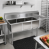 Thumbnail image #2 for John Boos E-Series 3-Compartment Stainless Steel Sink with Right Drainboard, 80-1/2 x 29-1/2 x 43-3/4 Inches