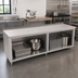 Thumbnail image #2 for John Boos 132 Inch x 24 Inch Open Front Cabinet Base Modular Work Table with 16-Gauge Stainless Steel Top and 1-1/2 Inch Rear Riser