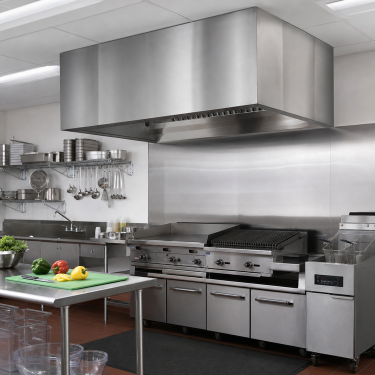 Product image #2 for Advance Tabco CH-4848 Stainless Steel Condensate Hood, 48 x 48 Inches, Wall/Ceiling Mount, No Fan