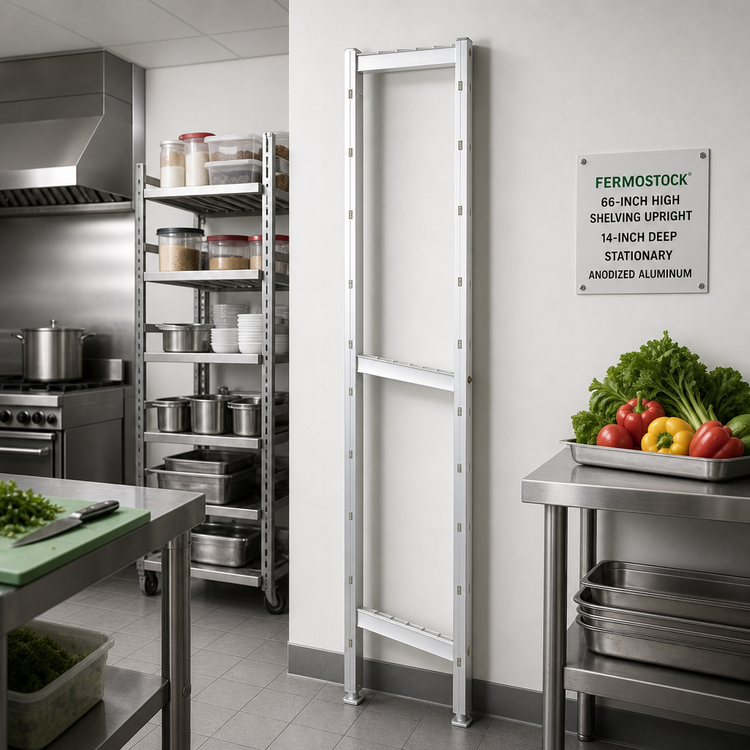 Product image #2 for Fermostock 66-Inch High Shelving Upright, 14-Inch Deep, Stationary, Anodized Aluminum