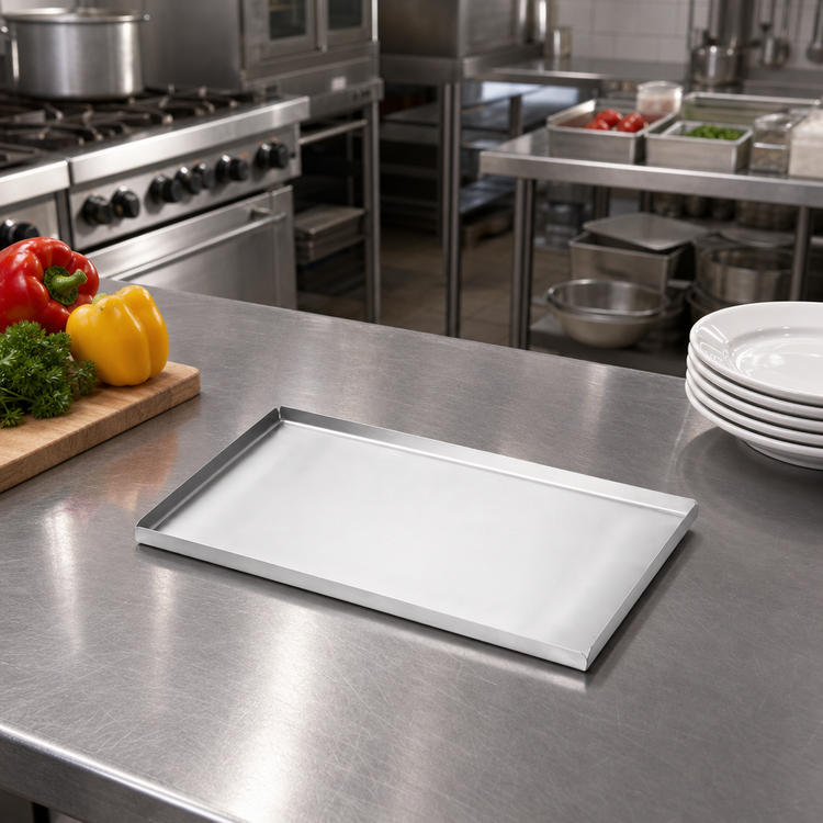 Product image #2 for American Metalcraft Rectangular Stainless Steel Satin Finish Serving Tray, 10 x 4-1/2 Inches