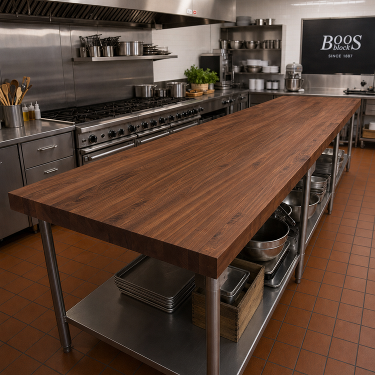 Product image #2 for John Boos Boos Block 144" x 32" American Black Walnut Edge Grain Kitchen Countertop