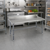 Thumbnail image #2 for Eagle Group Spec-Master 48-Inch x 24-Inch 14-Gauge 300-Series Stainless Steel Work Table with 4-1/2-Inch Backsplash