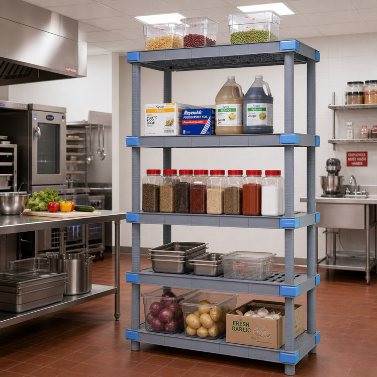 Product image #2 for Millenia 72-Inch Wide 5-Shelf Stationary Starter Polymer Shelving Unit