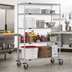 Thumbnail image #2 for Eagle Group 4-Tier Chrome Wire Shelving Dolly Truck with Swivel/Brake Casters, 60 x 21 Inches