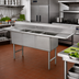 Thumbnail image #2 for Advance Tabco Special Value Series 90-Inch 3-Compartment Fabricated Sink with Left and Right Drainboards