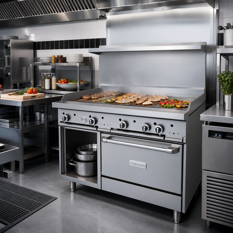 Product image #2 for Garland G Starfire Pro G48-G48RS 48-Inch Gas Restaurant Range with Griddle, Standard Oven, and Storage Base