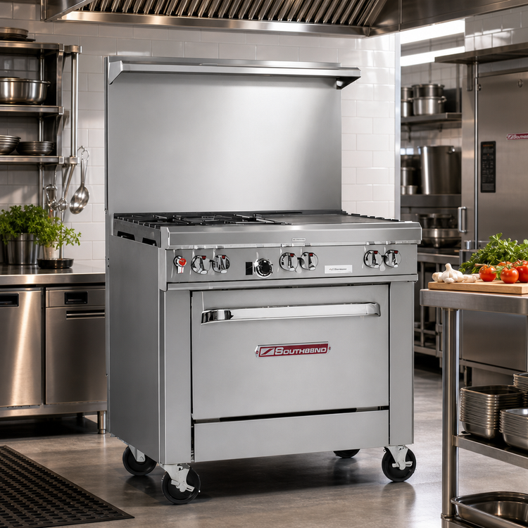 Product image #2 for Ultimate 36-Inch Gas Restaurant Range with Thermostatic Griddle and Convection Oven