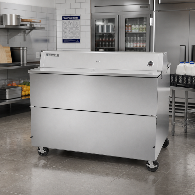 Product image #2 for Beverage-Air STF58HC-1-S 58-Inch Dual Access School Milk Cooler, Forced Air, Stainless Steel, 24.3 Cu. Ft.