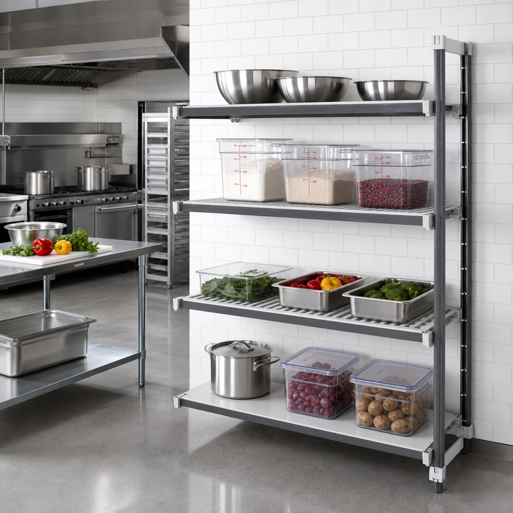 Product image #2 for Camshelving Elements XTRA 4-Tier Stationary Add-On Shelving Unit, 24W x 60L x 64H, Vented and Solid Shelves