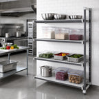Thumbnail image #2 for Cambro Camshelving® Elements EXA246064VS4480 4-Tier Polymer Shelving Add-On Unit, 24D x 60W x 64H, 3 Vented/1 Solid, Gray