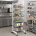 Thumbnail image #2 for Quantum Mobile Single-Sided Partition Wall Starter Unit with 7 Baskets, 18 x 26 x 74 Inches, White/Chrome