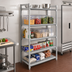 Thumbnail image #2 for Cambro Camshelving Elements XTRA 18 x 42 Inch Universal Vented Shelf Kit, 5-Shelf, Speckled Gray
