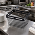 Thumbnail image #3 for American Metalcraft Twilight Rectangular Nestable Metal Serving Basket, Black, 12-1/8 x 10 x 8 Inches