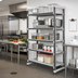 Thumbnail image #2 for Cambro Camshelving Elements XTRA 5-Tier Stationary Starter Unit, 18 x 48 x 64 Inches, Vented Polymer Shelving, Speckled Gray