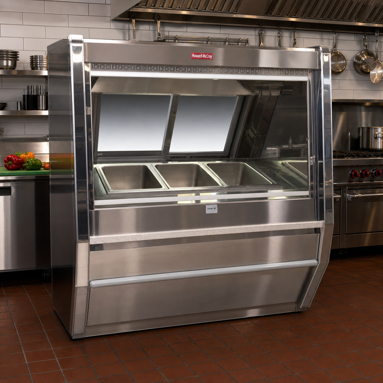 Product image #2 for Howard-McCray CHS40-4E-S 52-1/2 Inch Full-Service Hot Food Case with 3 Thermostatically Controlled Wells