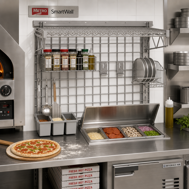 Product image #3 for Metro SmartWall 36-Inch Wall-Mounted Pizza Prep Station Starter Unit