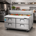Thumbnail image #2 for Everest Refrigeration EPBNWR2-D4 Two-Section Sandwich Prep Table with Four Drawers and Rear-Mounted Self-Contained Refrigeration