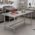 Thumbnail image #2 for Advance Tabco 84-Inch x 36-Inch 16-Gauge 304 Stainless Steel Work Table with 1-1/2-Inch Rear Up-Turn and Galvanized Open Base