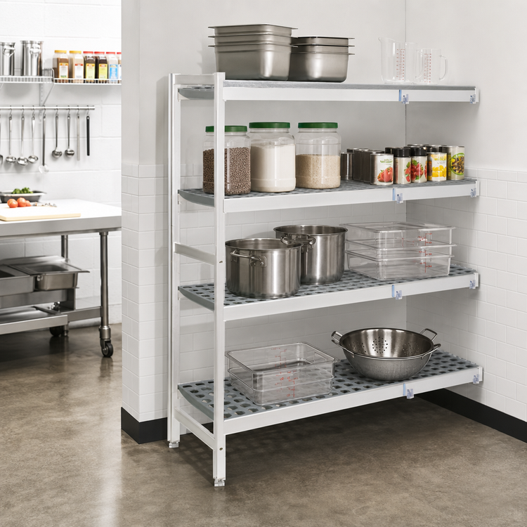 Product image #2 for Fermostock 4-Tier Corner Expansion Add-On Shelving Unit, 71"H x 35"W x 18"D