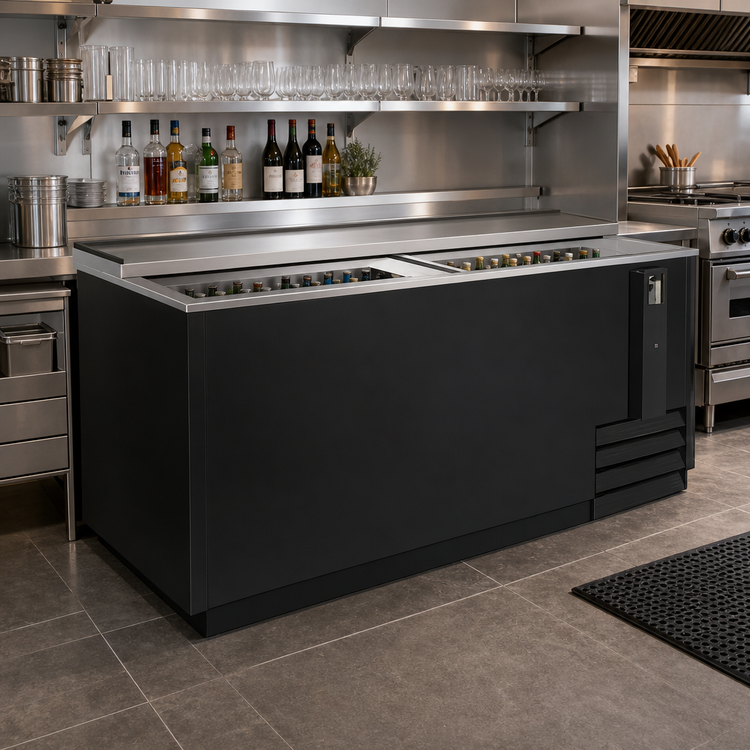 Product image #2 for Serv-Ware 64-Inch Bottle Cooler, Black Painted Steel Exterior, Stainless Steel Interior, 17.2 Cu. Ft., 115V