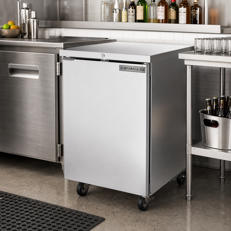 Product image #2 for Beverage-Air 24-Inch One-Section Food-Rated Refrigerated Back Bar Storage Cabinet with Solid Door, Stainless Steel