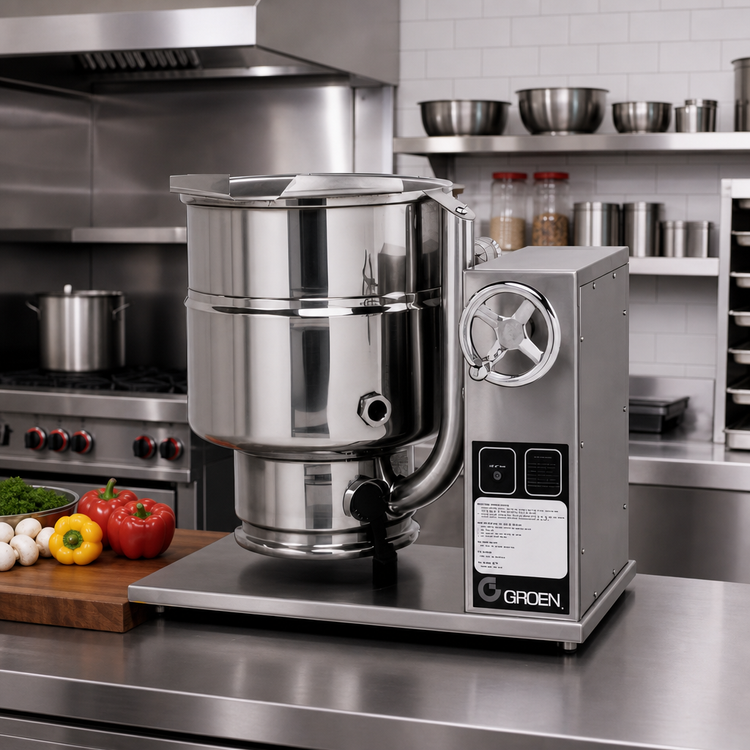 Product image #2 for Groen TDBC-24C 24 Qt Electric Countertop Tilting Steam-Jacketed Kettle with 2/3 Jacket and Classic Controls