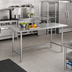 Thumbnail image #2 for Advance Tabco 84-Inch x 30-Inch 16-Gauge 430 Stainless Steel Open Base Flat Top Work Table