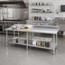Thumbnail image #2 for 84-Inch x 30-Inch Stainless Steel Work Table with 5-Inch Backsplash and Adjustable Undershelf