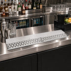 Thumbnail image #2 for John Boos UBDR-24 24 Inch Stainless Steel Underbar Drink Rail with Removable Perforated Grate