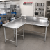 Thumbnail image #2 for Eagle Group CDTCIL-120-16/4 Island Clean Dishtable, 120-Inch x 60-Inch, 16-Gauge 430 Stainless Steel