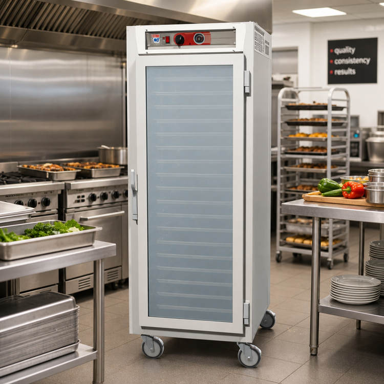 Product image #2 for Metro C5 6 Series Mobile Full-Height Pass-Thru Heated Holding Cabinet with Tempered Double-Pane Glass Doors, Universal Adjustable Slides, 120V