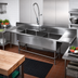 Thumbnail image #2 for John Boos Pro-Bowl 3-Compartment Sink with Left and Right Drainboards, 16